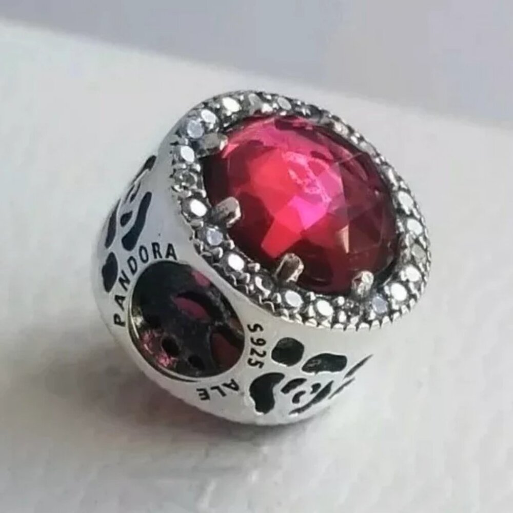 Disney Belle's Radiant Rose Cerise Red Pandora Charm Fancy Pink Hot Summer Break
